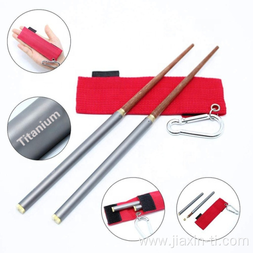 Chopsticks Titanium Folding Chopsticks with Wood Hollow